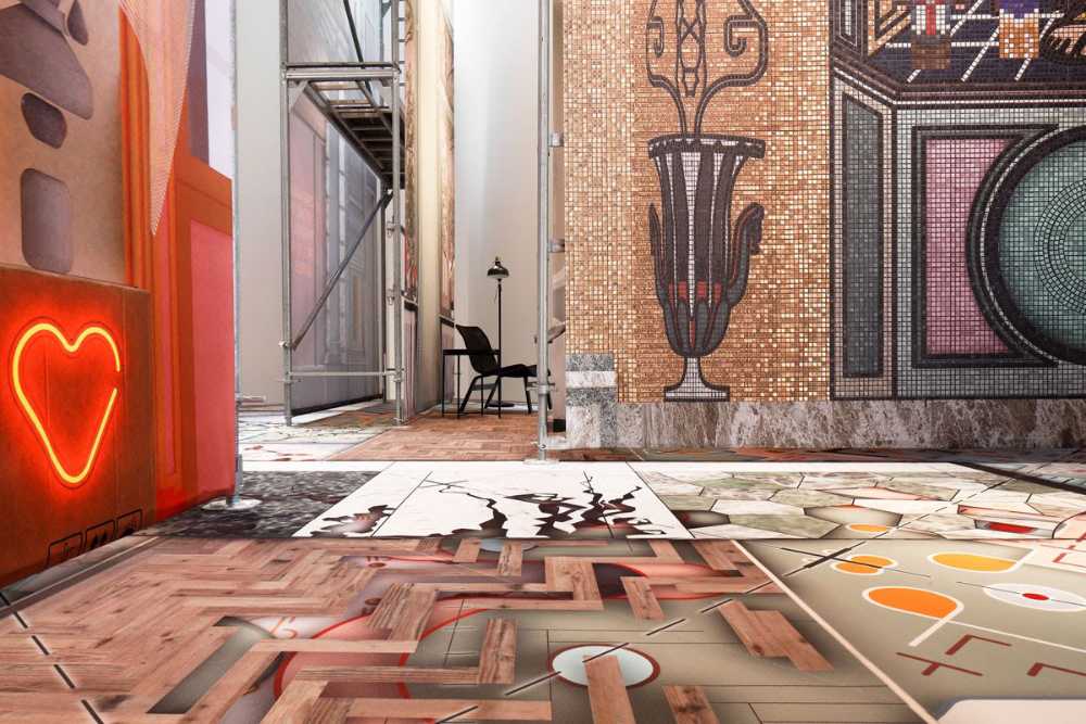 Allestimento virtuale colore pavimenti e pareti