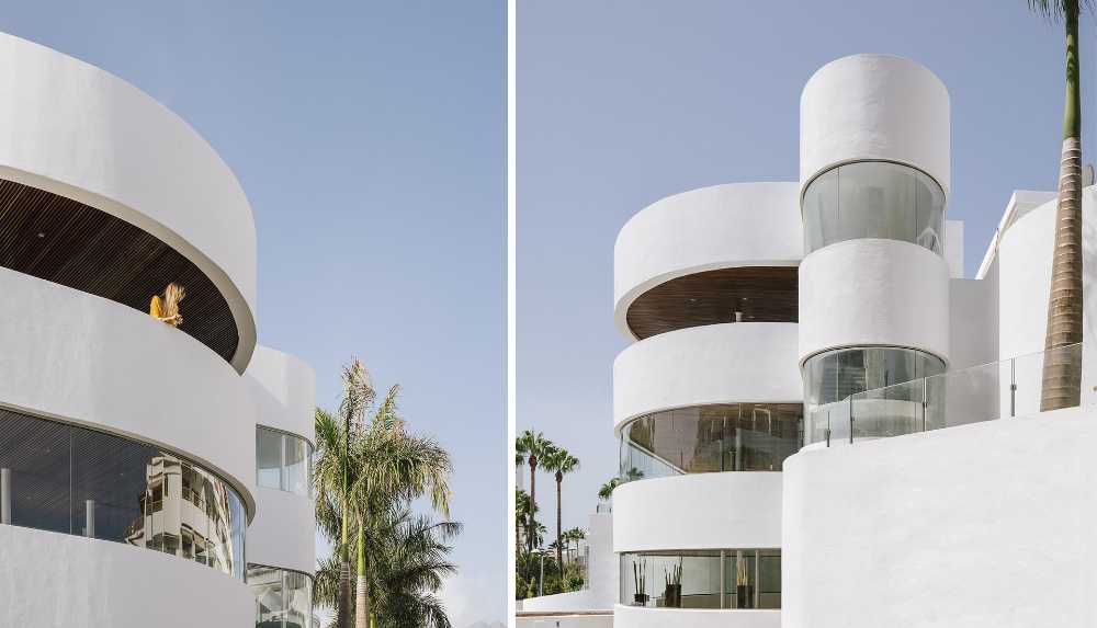 resort curved towers glass